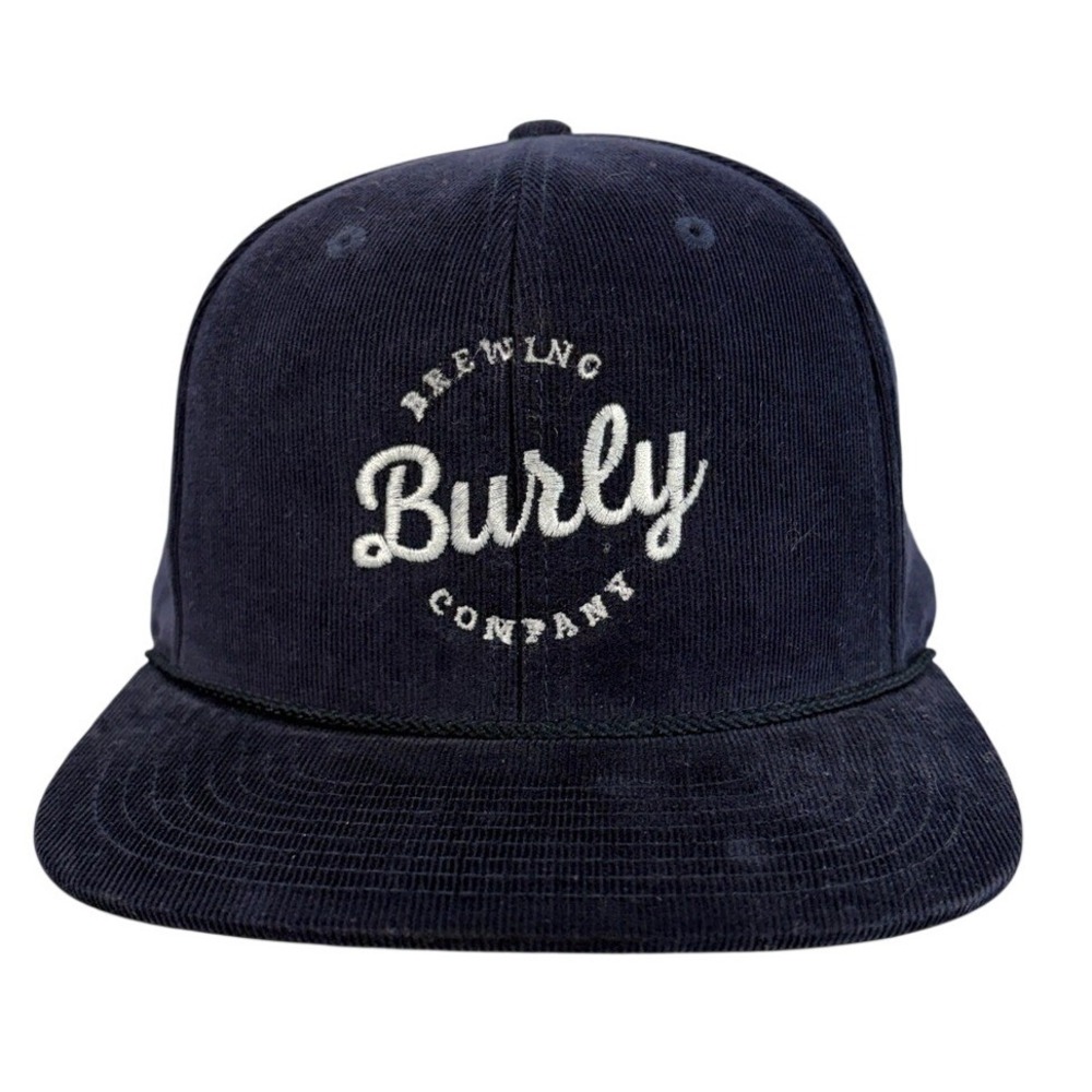 Richardson Burly Brewing Company Navy Blue Corduroy Snapback Hat Rope Flat‎ Bill
